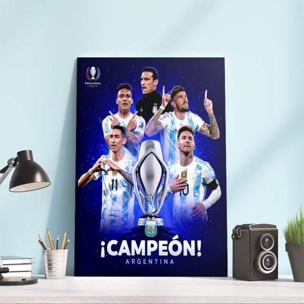 Congratulations Argentina 2022 Finalissima Champions Home Decor Poster Canvas