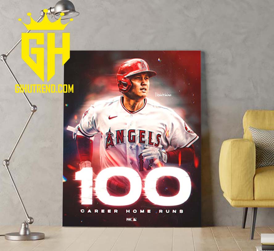 Congratulations Shohei Ohtani 100 Career Home Runs MLB Poster Canvas
