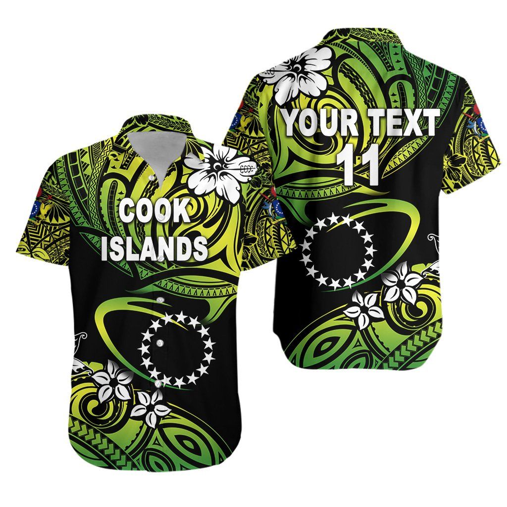 Cook Islands Rugby Hawaiian Shirt Unique Vibes – Green, Custom Text And Number K8 Big And Tall Hawaiian Shirts