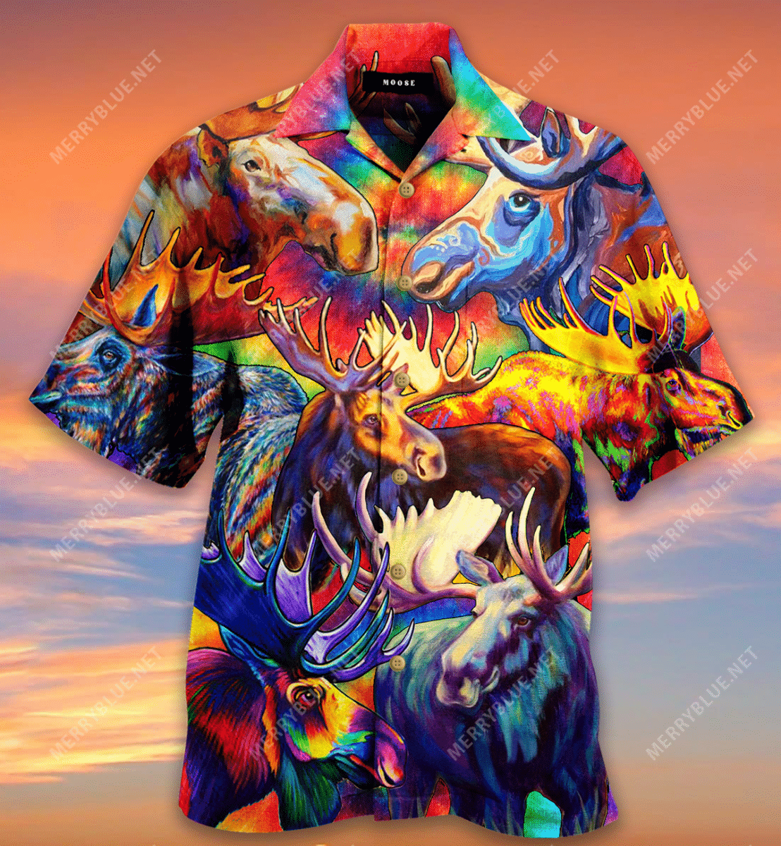 Corlorful Mooses Hawaiian Shirt