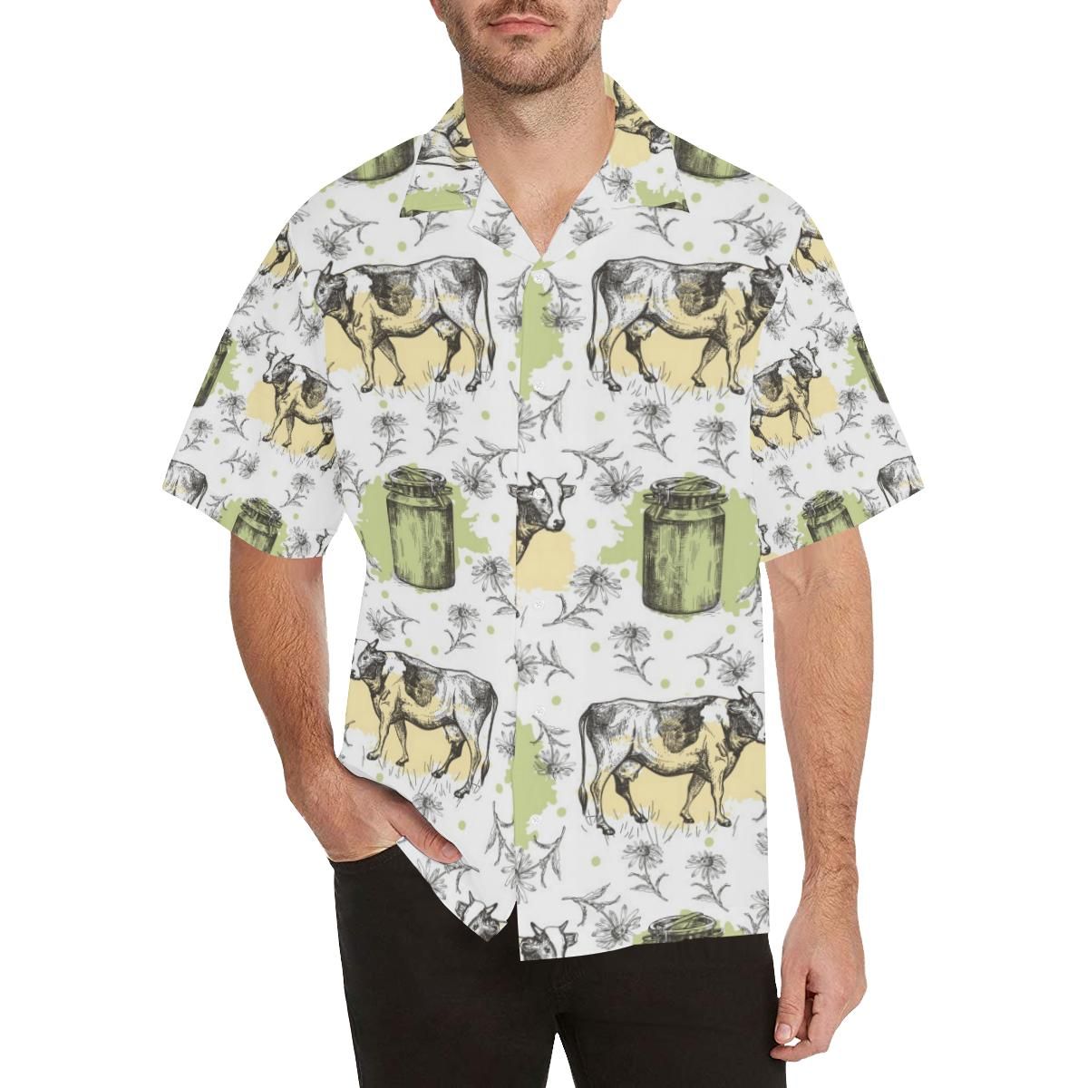Cow Pattern Men’s All Over Print Hawaiian Shirt