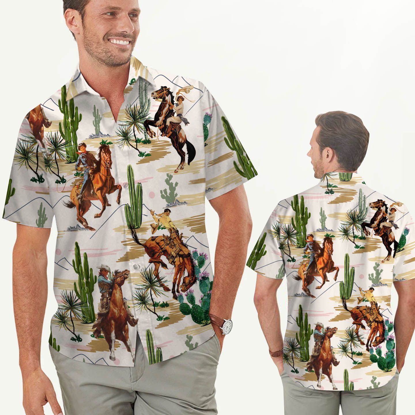 Cowboys Cactus Hawaiian Shirt For Men For Cowboys