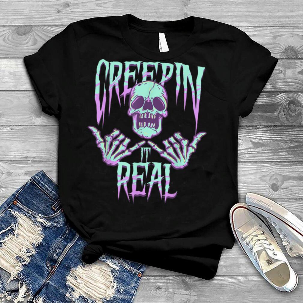 Creepin It Real Pastel Goth Skeleton Emo Punk Gothic Person T Shirt