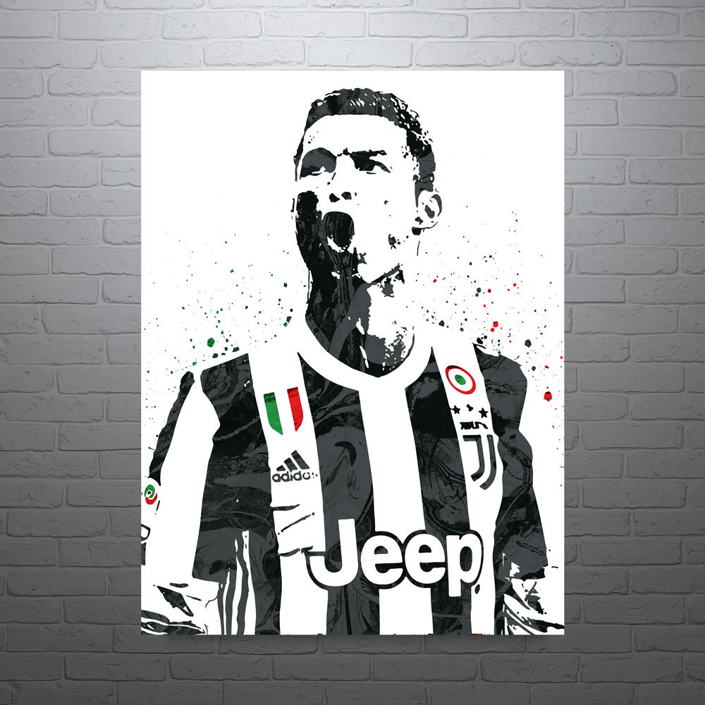 Cristiano Ronaldo Juventus Soccer Poster, Man Cave, Sports Art Print, Wall Decor, Custom Art
