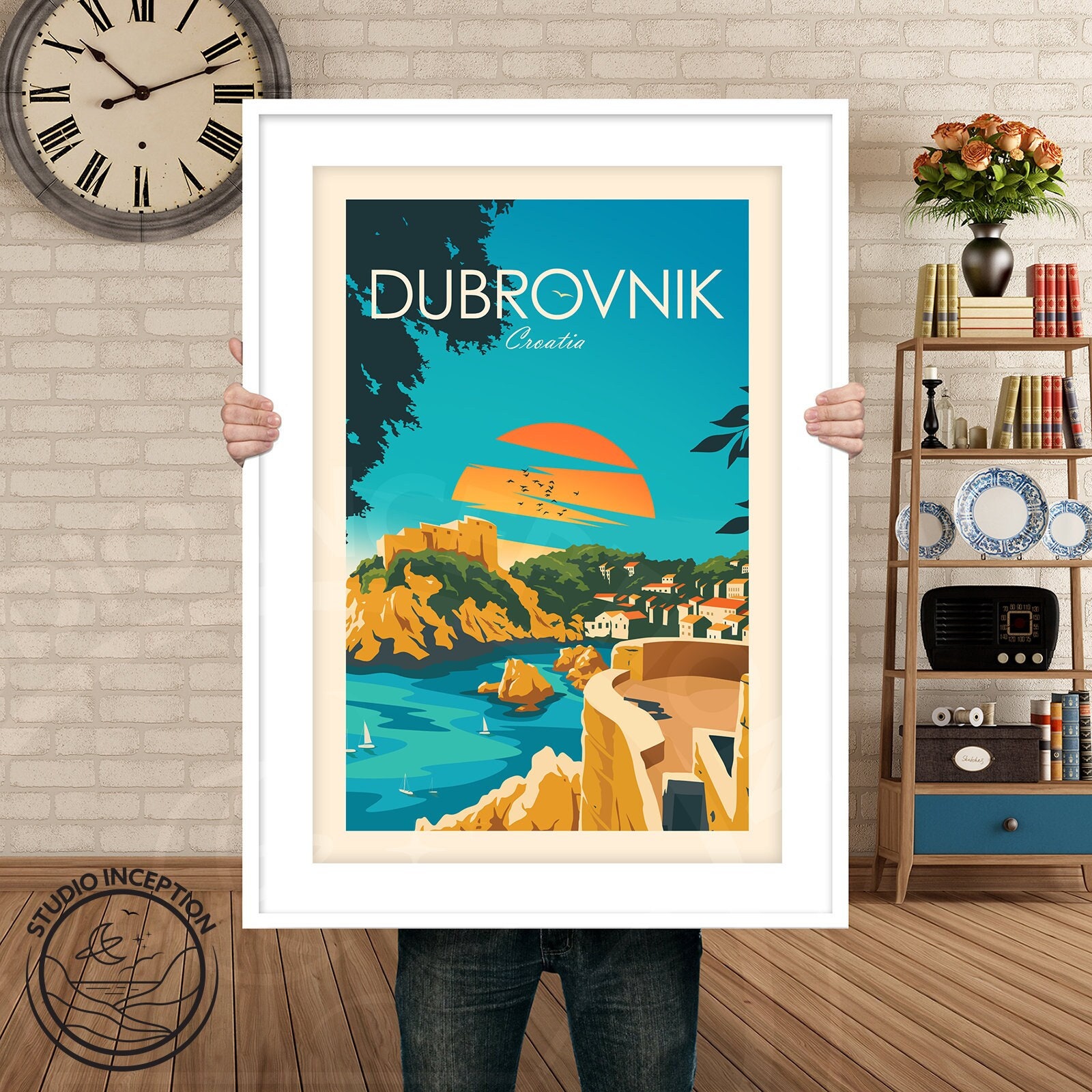 Croatia Travel Print - Dubrovnik Print - Europe Travel Print - Croatia Poster - Travel Poster - Stylish Travel Prints by Studio Inception