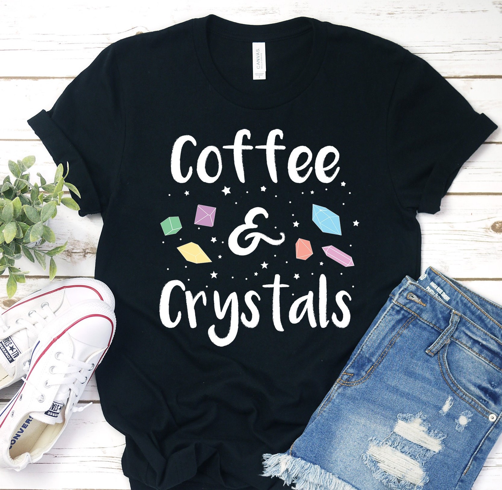 Crystal & Coffee Lovers Unisex T-Shirt