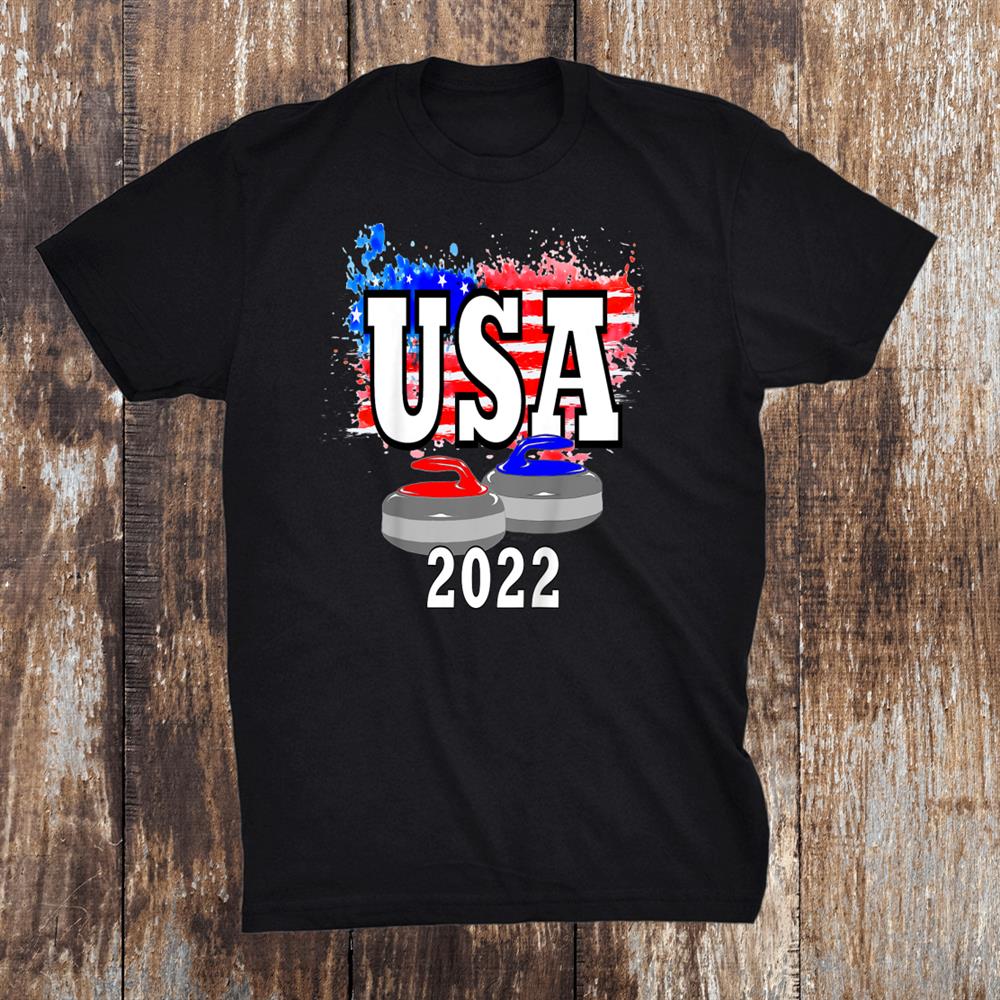 Curling Usa Flag 2022 Curling Shirt