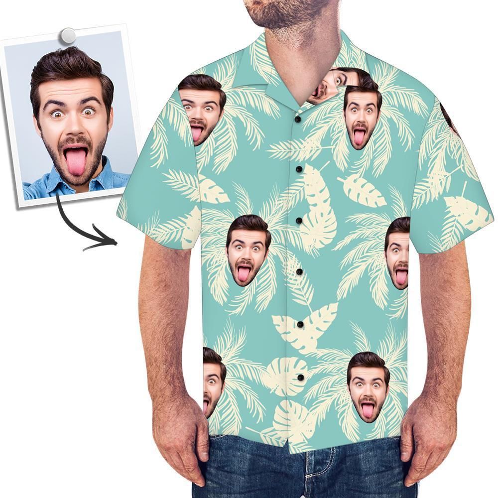 Custom Face Shirt Men’s Hawaiian Shirt Simple Color Matching Big And Tall Hawaiian Shirts