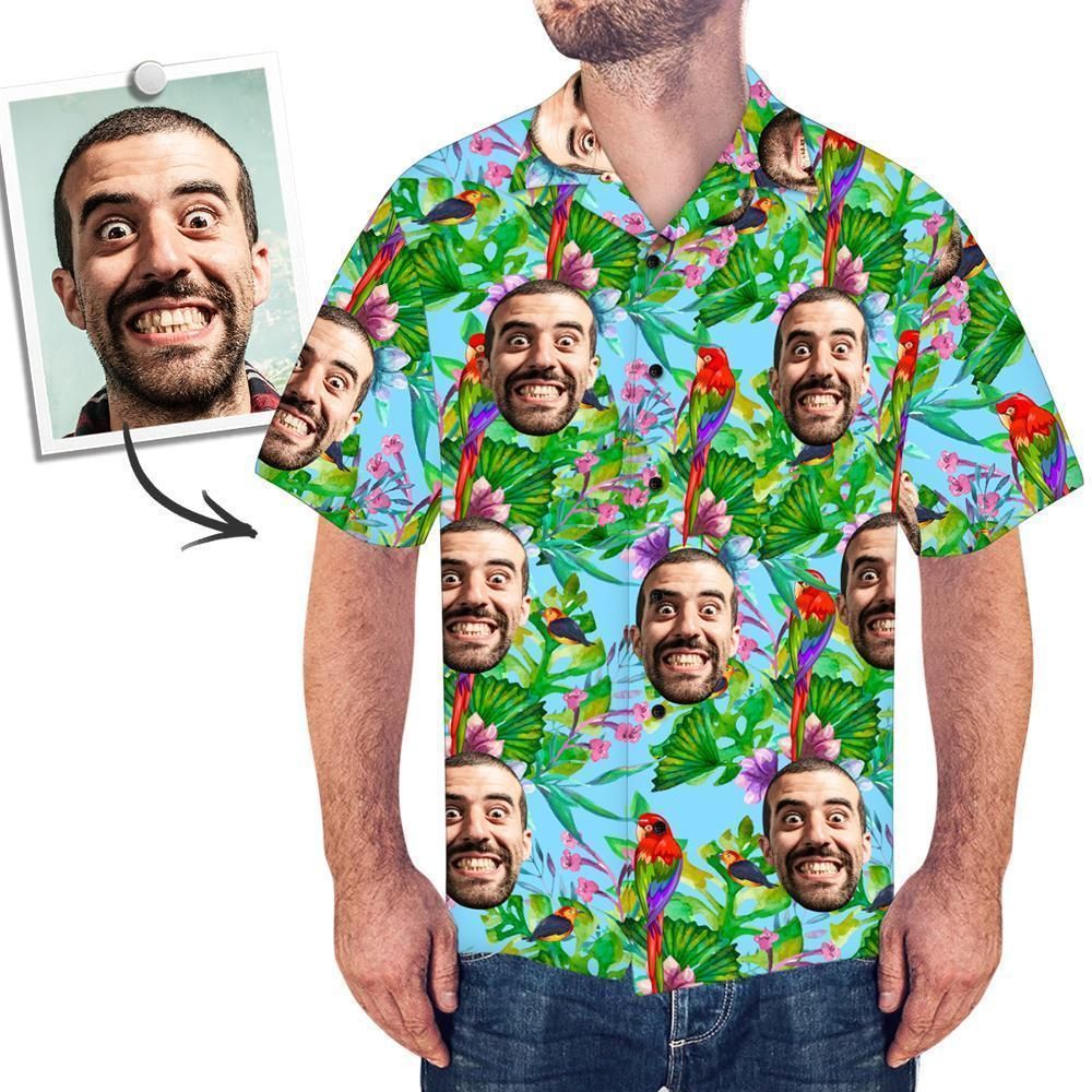 Custom Girlfriend Face On Shirt Hawaiian Shirt Summer Time Big And Tall Hawaiian Shirts