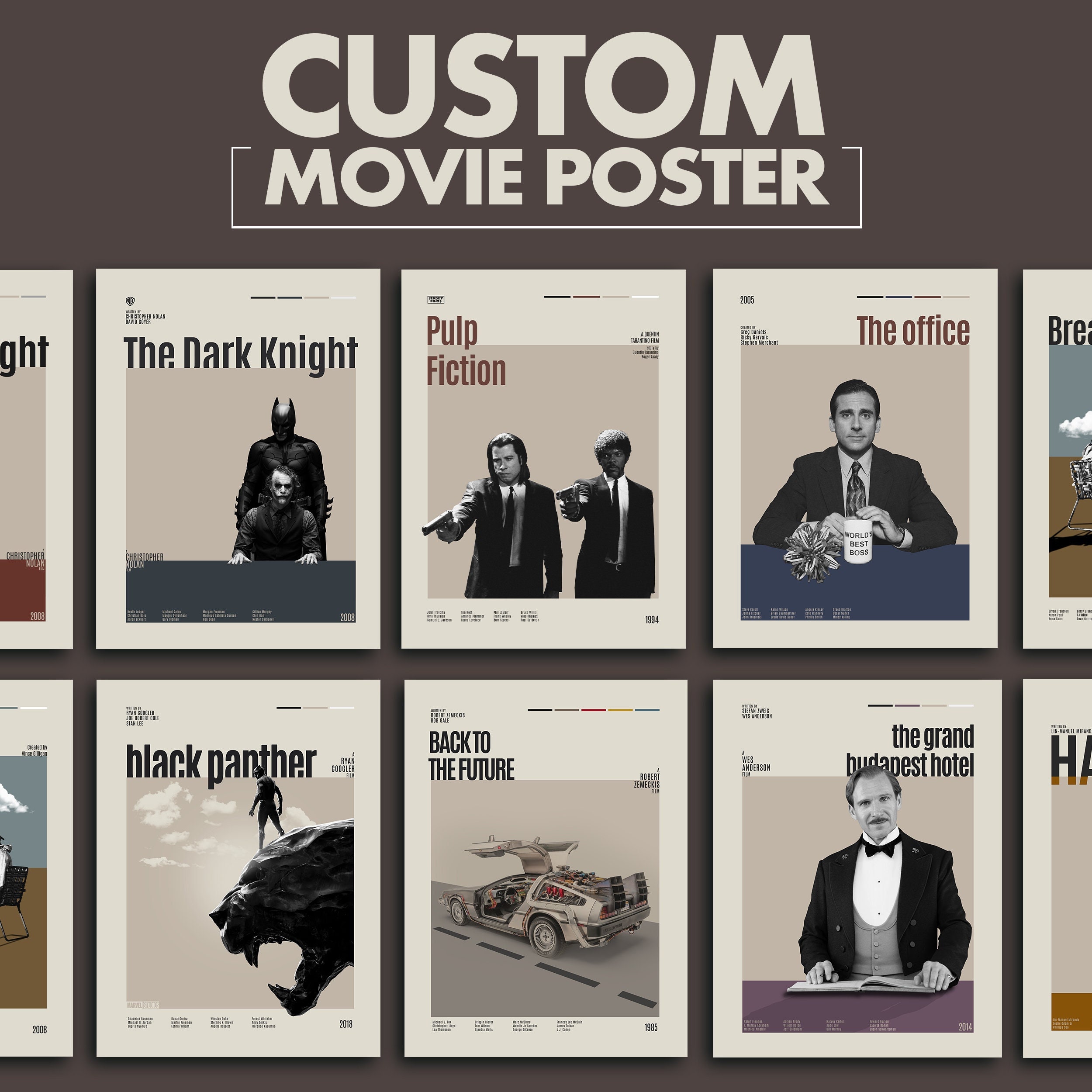 CUSTOM MOVIE POSTER, Retro Movie Poster, Midcentury Modern, Retro Tv Show Poster, Minimal Movie Art, Best Movies of All Time, Art Poster