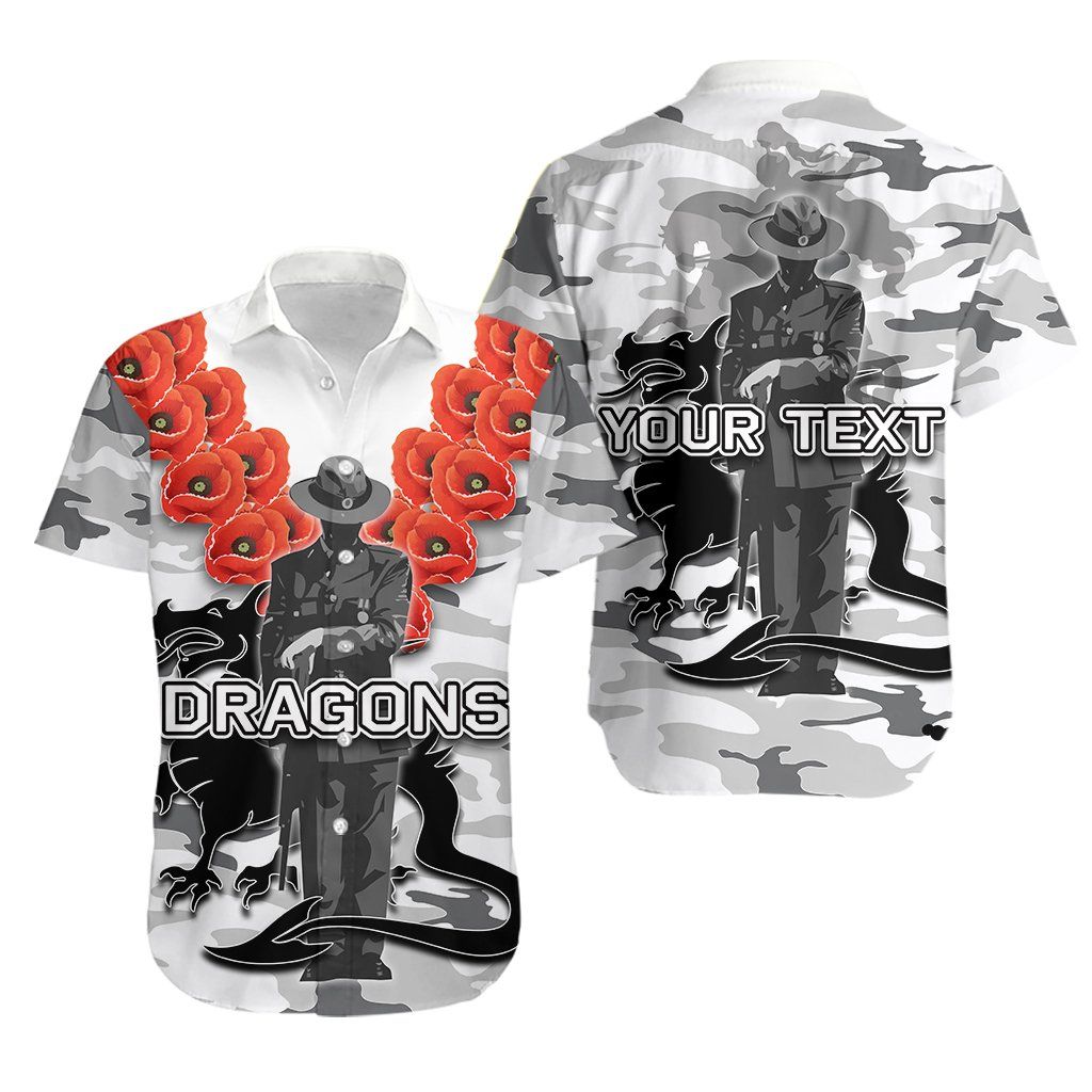 (custom Personalised)st.george Hawaiian Shirt Anzac Day Army Patterns White Th4 Big And Tall Hawaiian Shirts