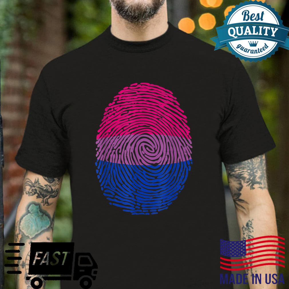 Cute Bisexual Flag Fingerprint Proud LGBT Pride Month Shirt