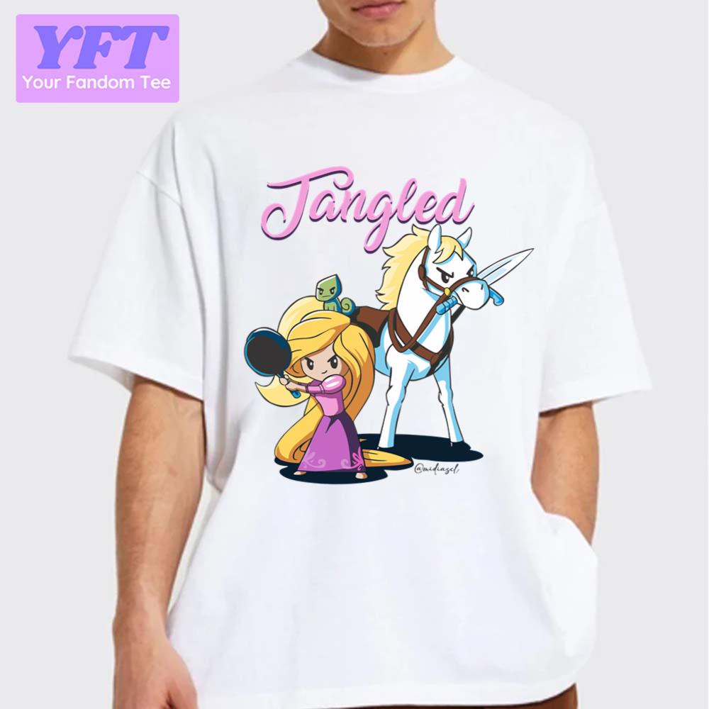 Cute Chibi Rapunzel Tangled Disney Cartoon Unisex T-Shirt