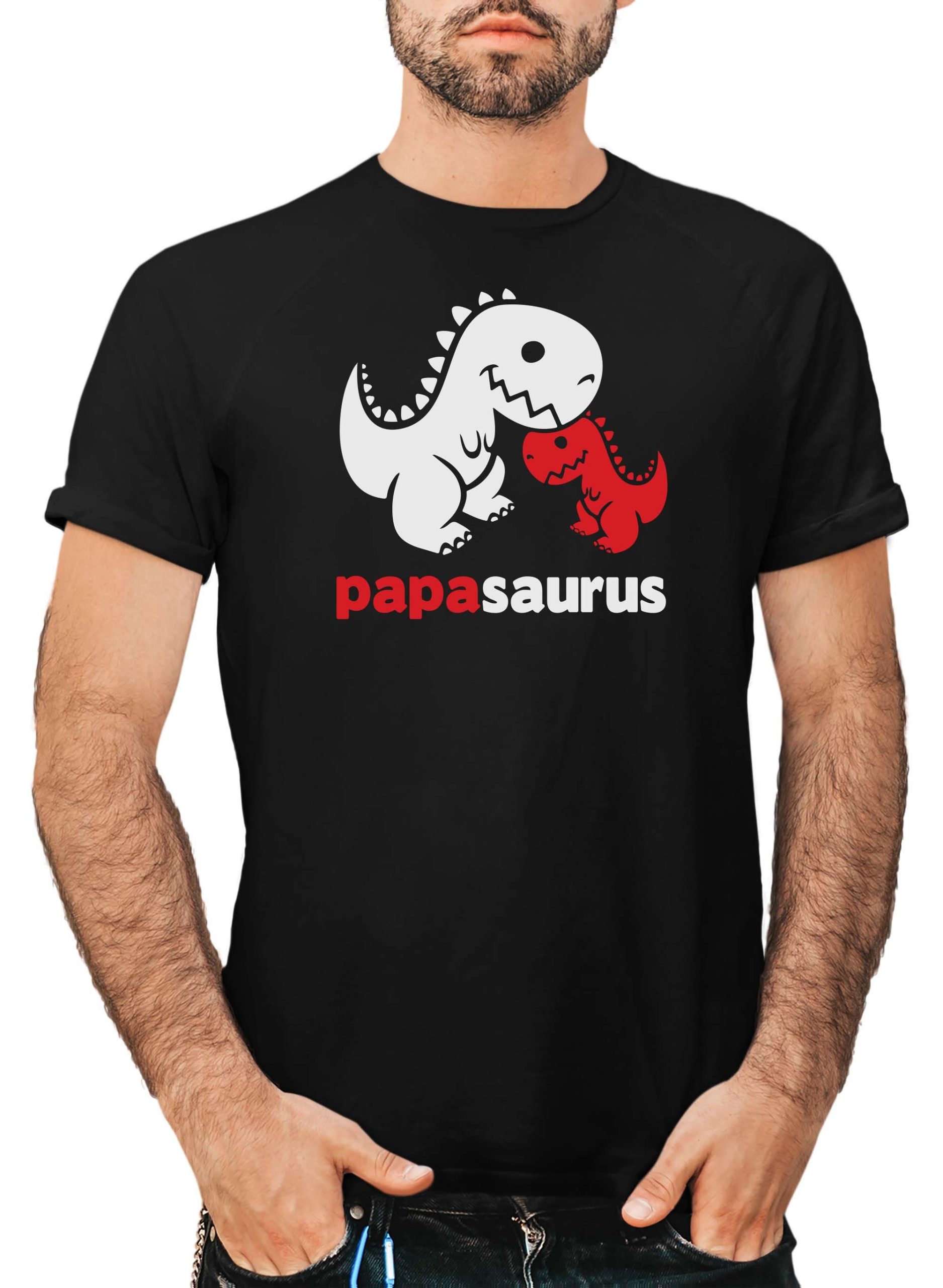 Cute Papasaurus T-Rex Dino Fun Dads Father’s Day Unisex Shirt