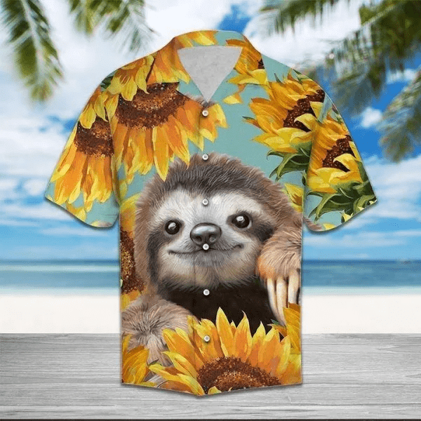 Cute Sloth With Sunflower Hawaiian Aloha Shirts