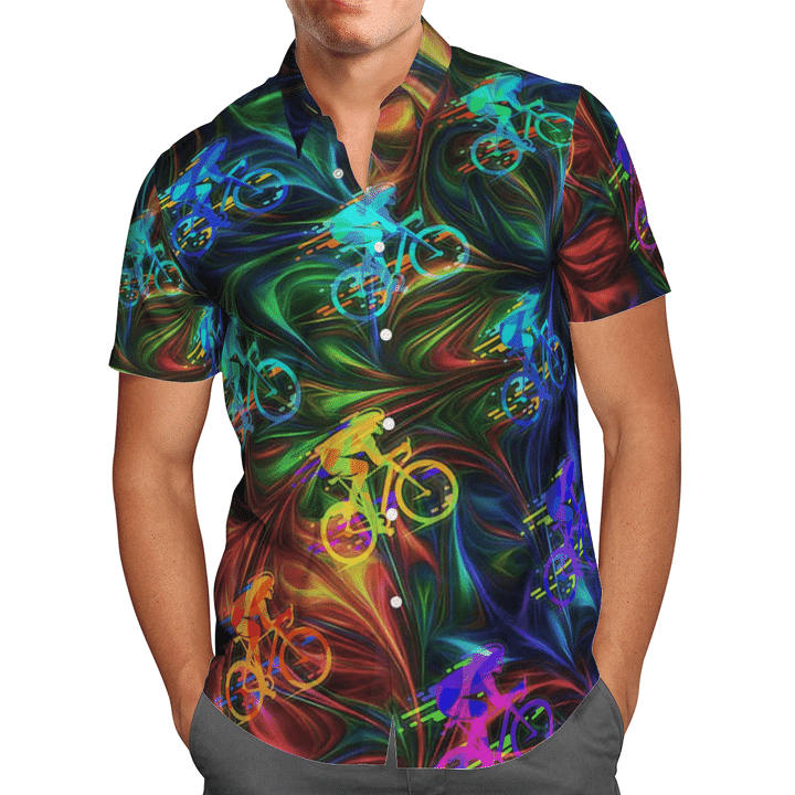 Cycling Color Hawaiian Aloha Shirts #v