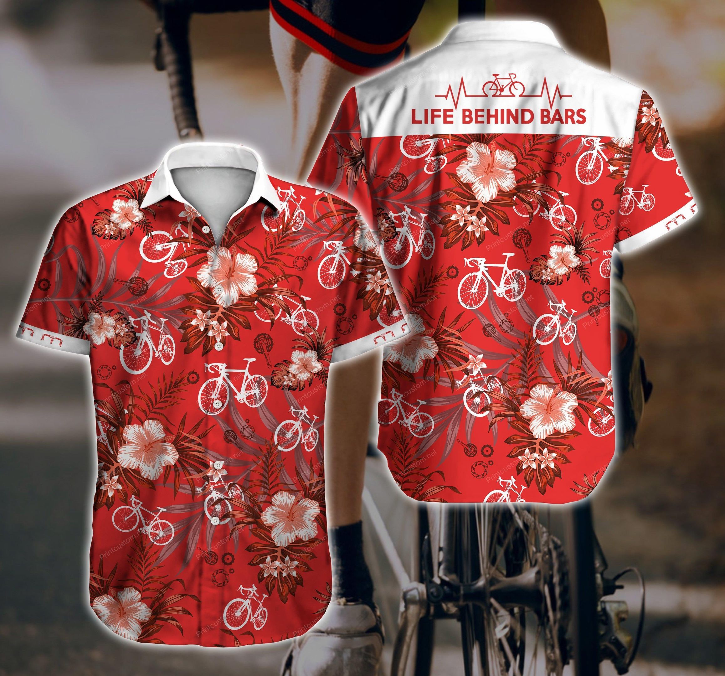 Cycling Hawaii Shirt Ver4 Summer Button Up Shirt For Men Beach Wear Short Sleeve Hawaii Shirt
