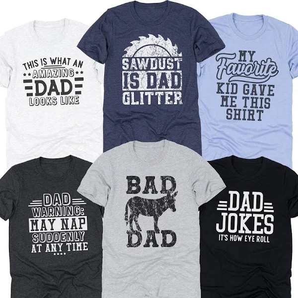 Dad Humor Gift Tees by The Printed Peach Pay Later with Klarna