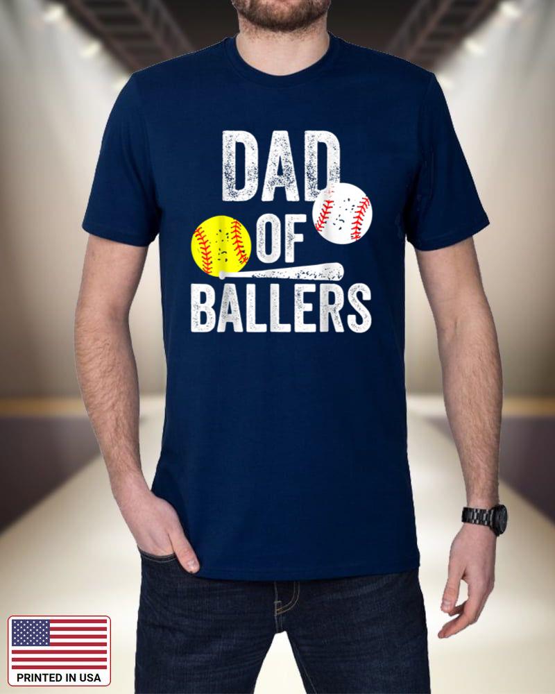 Dad Of Ballers Funny Dad Of Baseball And Softball Playe mNXpY