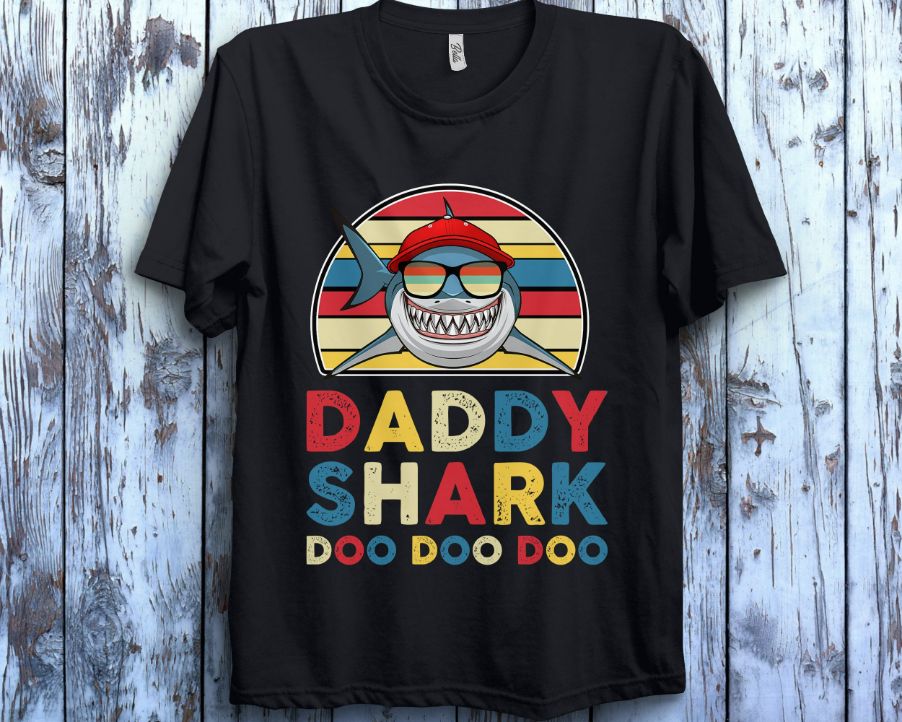 Daddy Shark Doo Doo Doo Fathers Day Unisex Gift T-Shirt