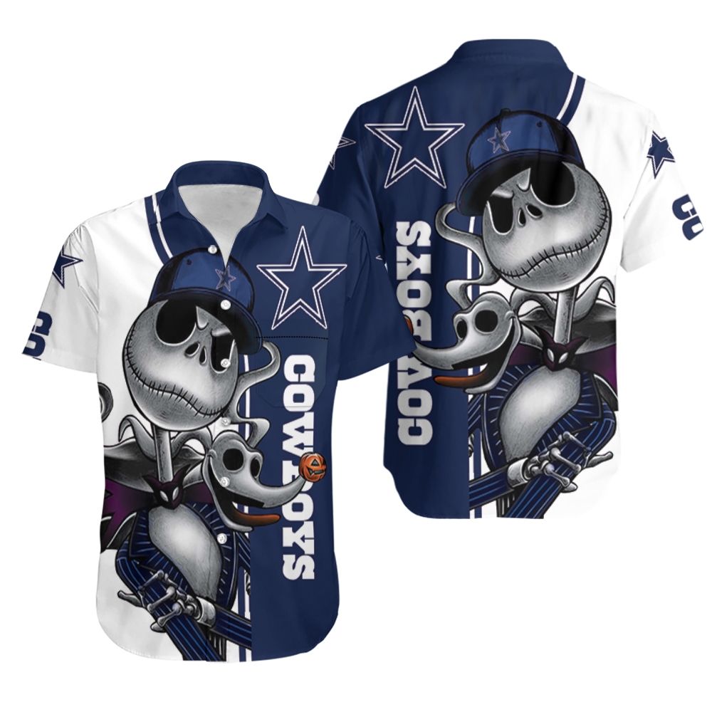 Dallas Cowboys Jack Skellington And Zero Hawaiian Shirt