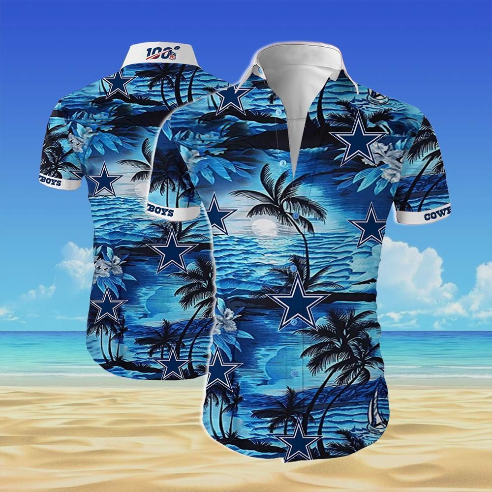 Dallas cowboys team all over printed Hawaiian Shirt White Men Women Beach  Wear Short Sleeve Hawaii
