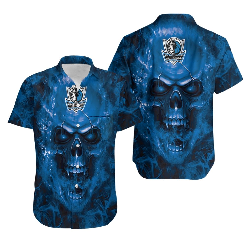 Dallas Mavericks Nba Fan Skull Hawaiian Shirt