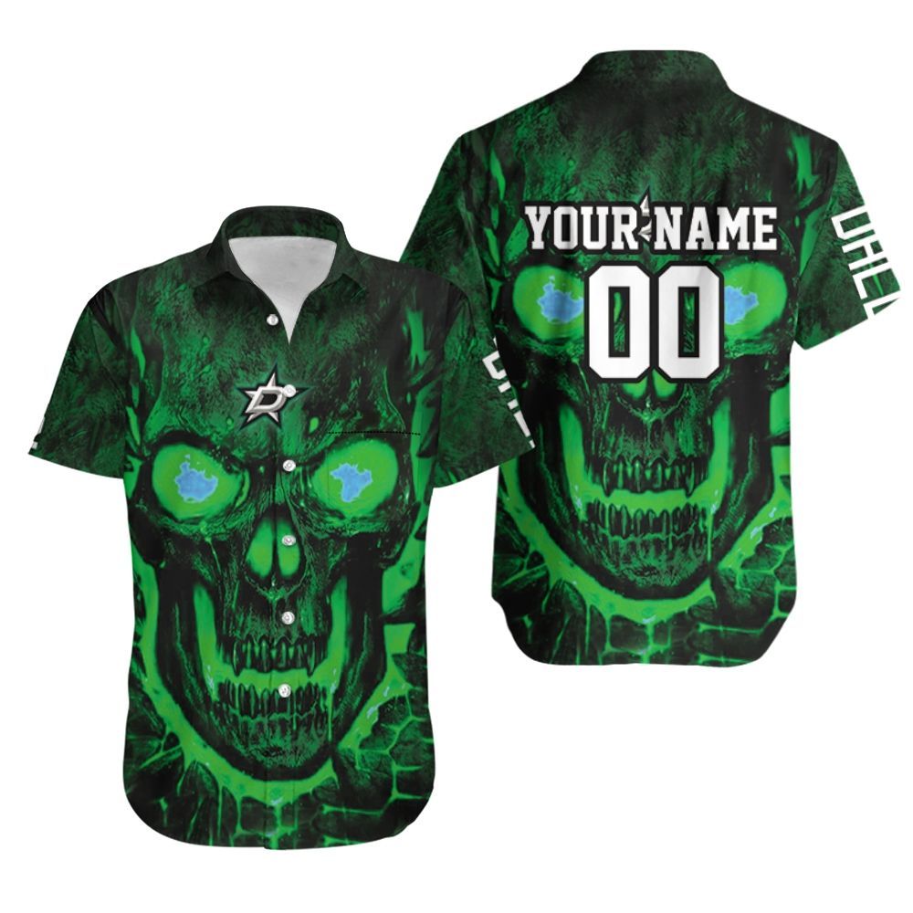Dallas Stars Skull 3d Personalized Hawaiian Shirt