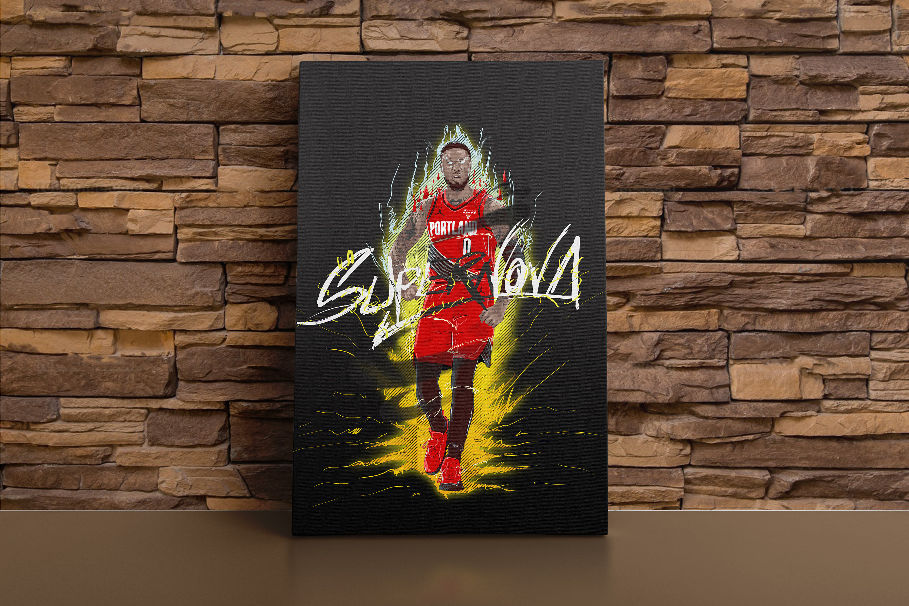 Damian Lillard Portland Trail Blazers NBA basketball Posters, Wrapped Canvas, Wall art, Fan Gift