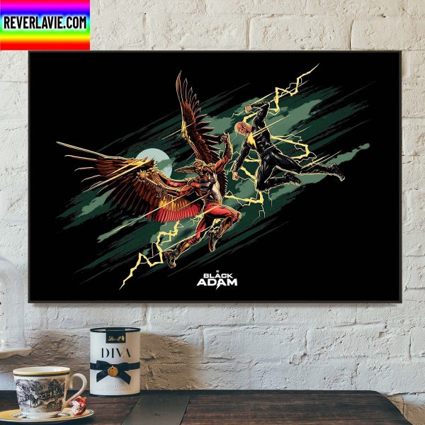 DC Comics WB BlackAdam Fight Hawkman Home Decor Poster Canvas