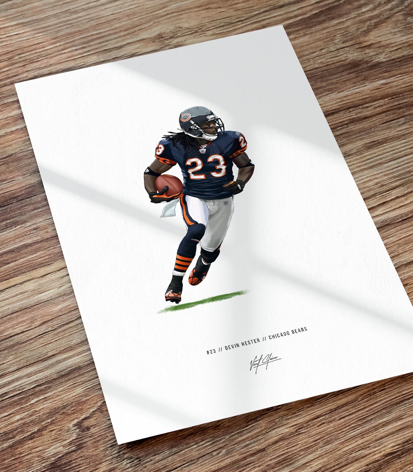 Devin Hester Chicago Bears Football Illustrated Art Poster Print, Devin Hester Poster, Gift for Chicago Bears Fans