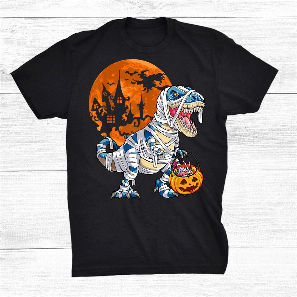 Dinosaur T Rex Mummy Pumpkin Halloween Costume Shirt