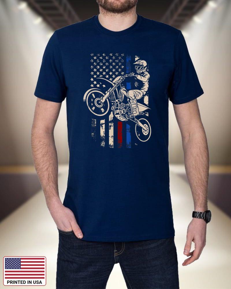Dirt Bike American Flag Motocross Biker 4th of July USA Flag dQEZp