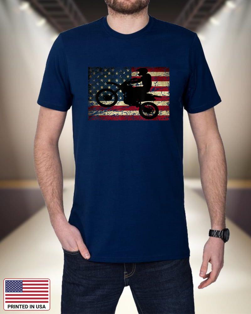 Dirt Bike USA Flag T-Shirt Motocross American Flag Shirt ho8oE