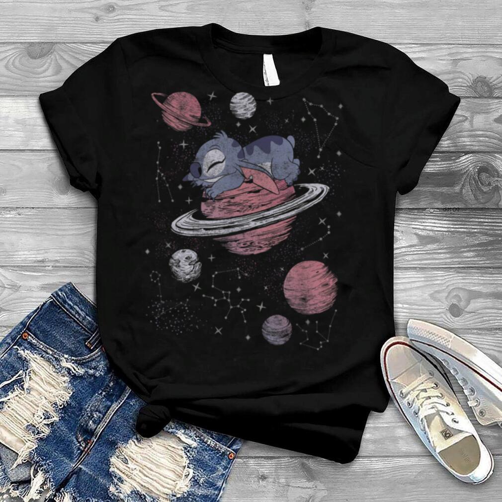 Disney Lilo & Stitch Saturn Snoozing In The Stars T Shirt
