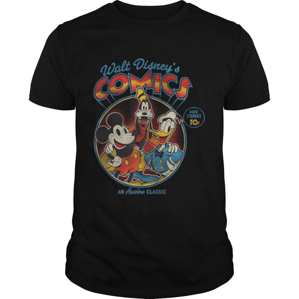 Disney Mickey & Friends Vintage Group Comic Cover T-Shirt B09QPGGWNV