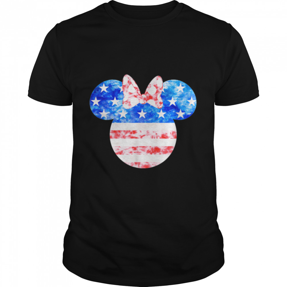Disney Minnie Mouse American Flag Tie Dye T-Shirt B09XZYXKX3