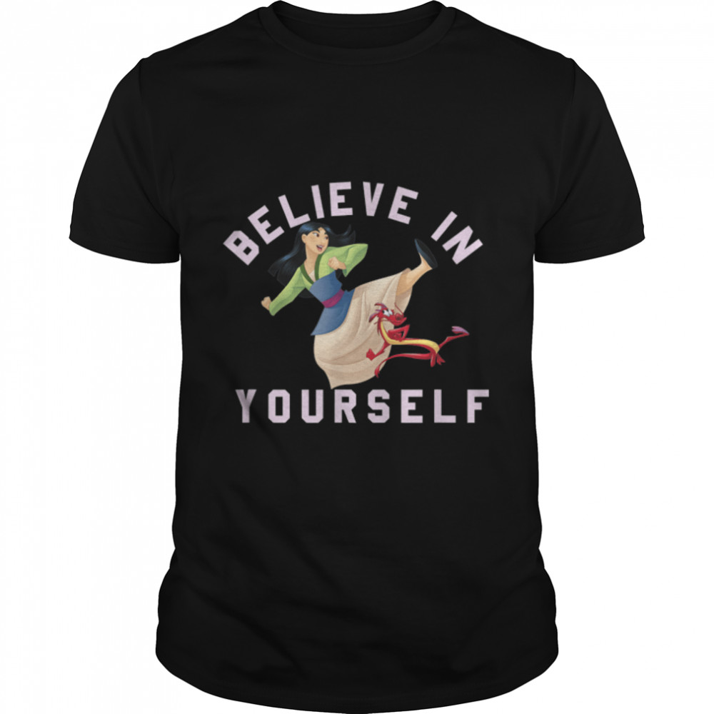Disney Mulan Believe In Yourself Flying Kick T-Shirt B09LCM5G97