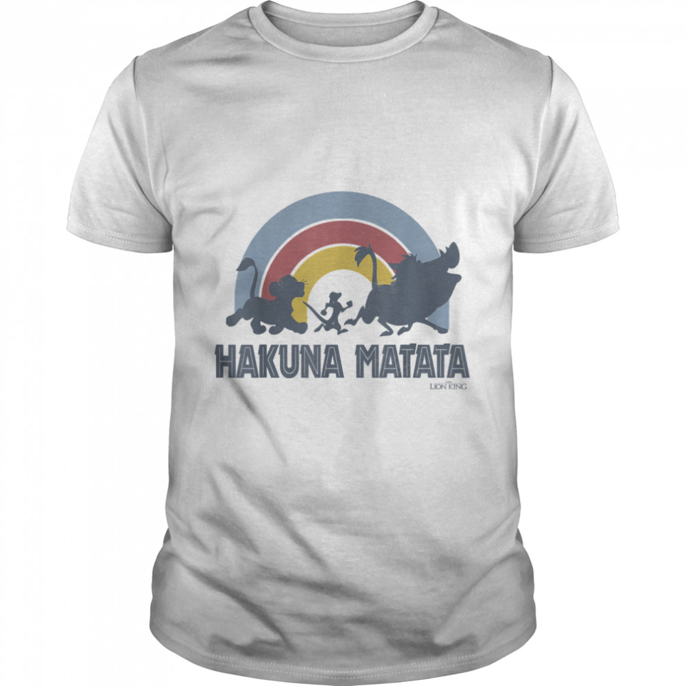 Disney The Lion King Hakuna Matata Distressed Rainbow Logo T-Shirt