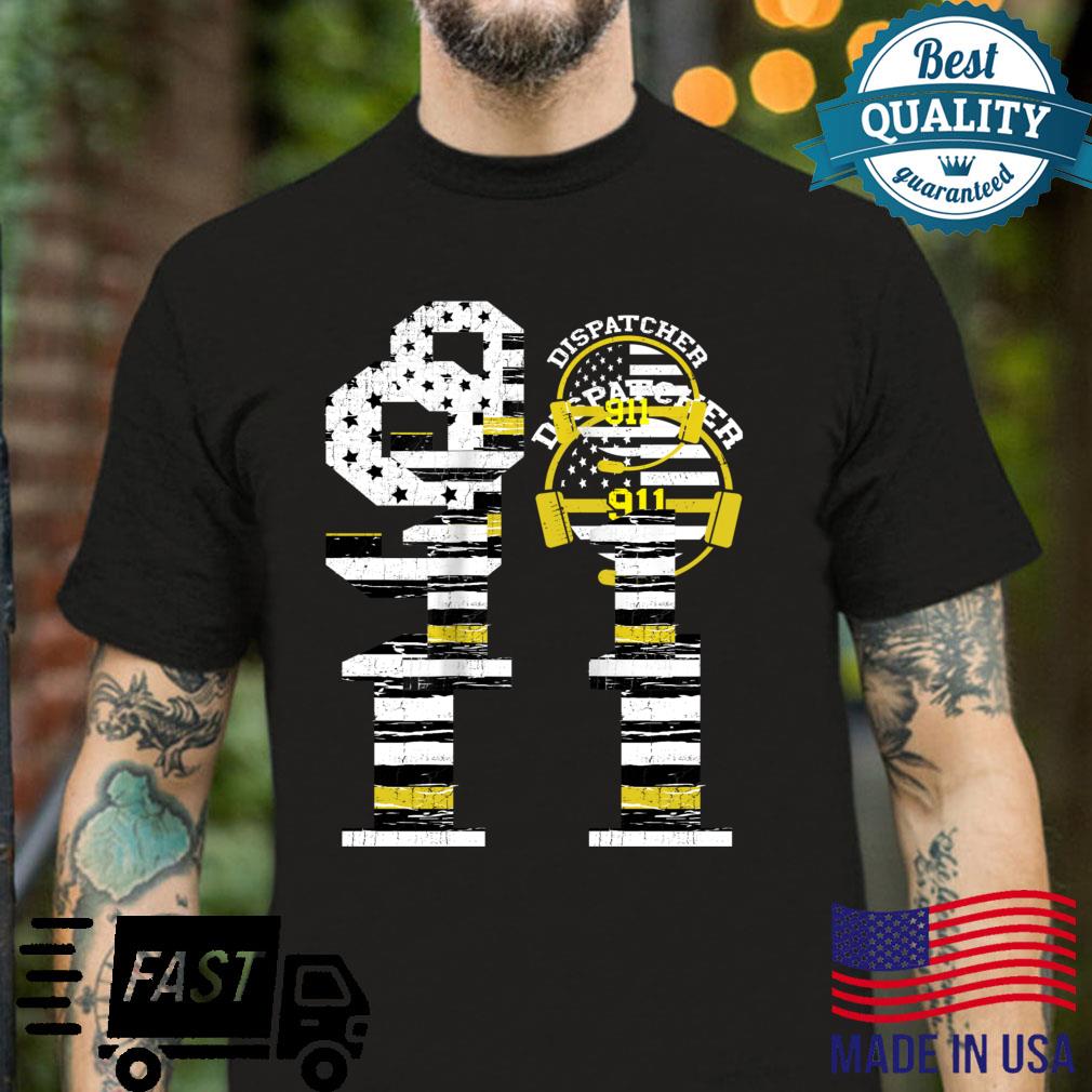 DIspatcher 911 Operator Thin Yellow Line Love Dispatch Shirt