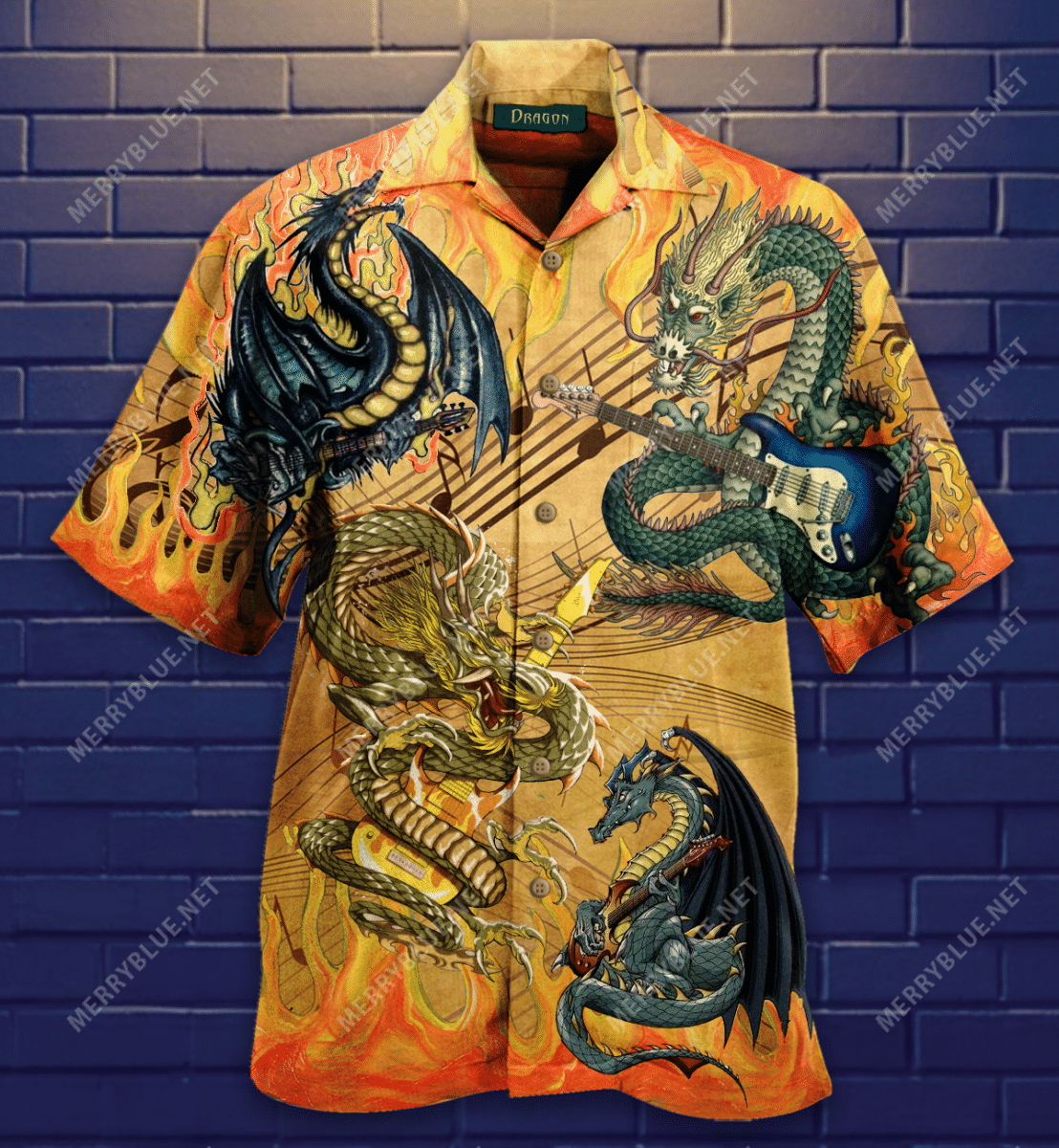Dragon Guitarist Hawaiian Shirt