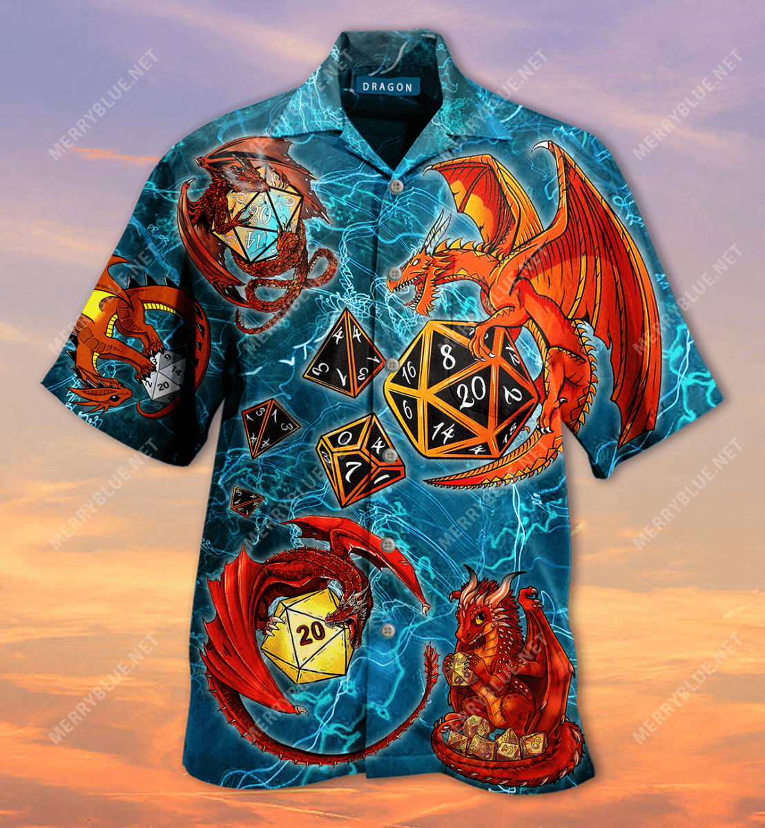 Dragon Playing Dice Hawaiian Shirt