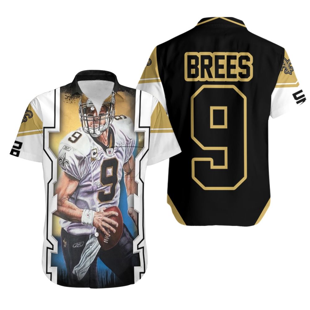 Drew Brees New Orleans Saints Colorful Background Hawaiian Shirt