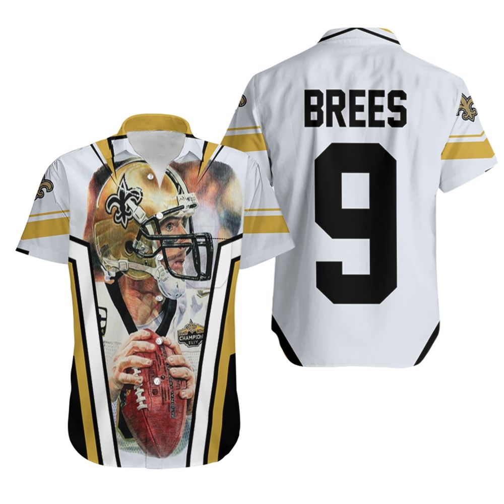 Drew Brees New Orleans Saints Picture Super Bowl Champion Hawaiian Shirt