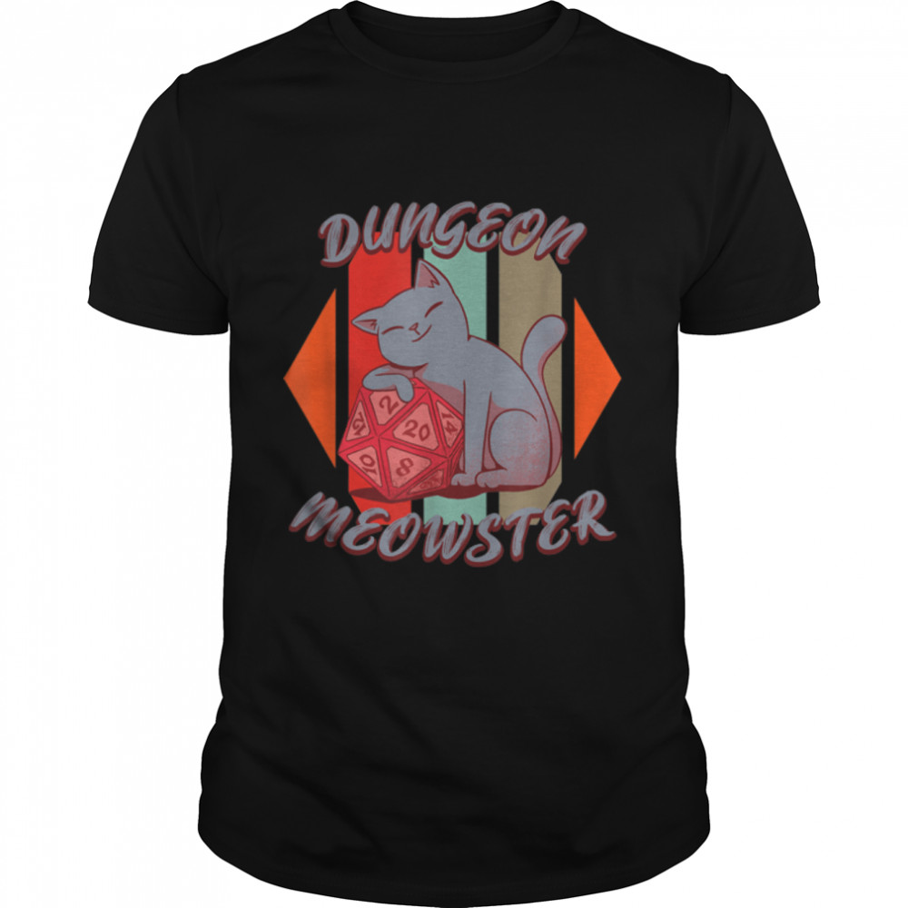 Dungeon Meowster board game dice cat T-Shirt B09K4N7JPL