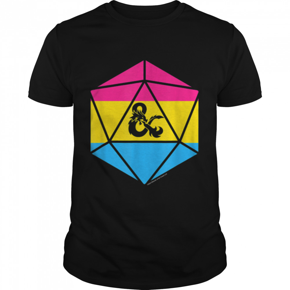 Dungeons & Dragons Pansexual Pride Flag Dice Logo T-Shirt B09V3H7376