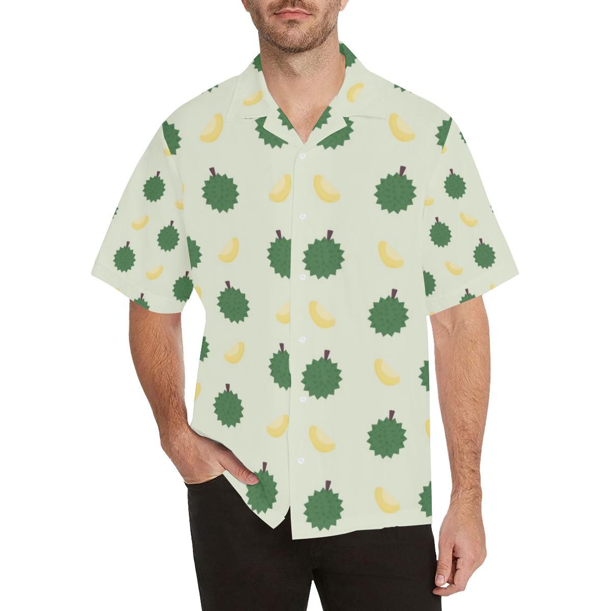 Durian Pattern Theme Men’s All Over Print Hawaiian Shirt