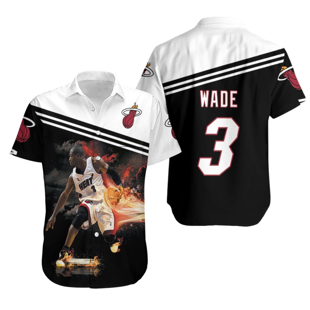 Dwyane Wade 3 Miami Heat Legend Basketball Dribbling Skill Fire For Fan Hawaiian Shirt