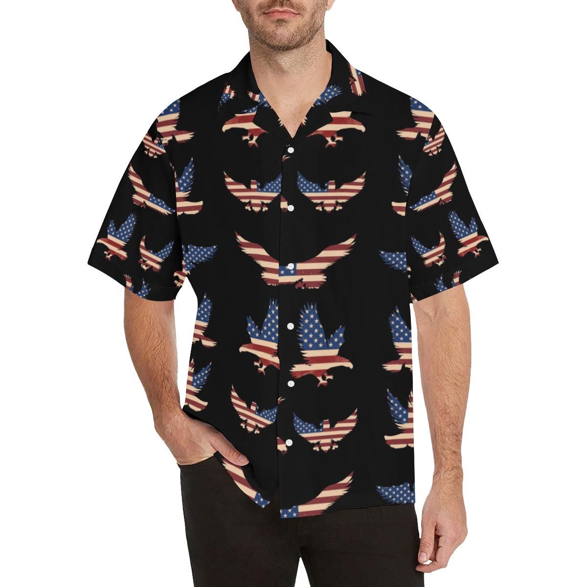 Eagle Pattern Print Design 04 Men’s All Over Print Hawaiian Shirt (model T58)