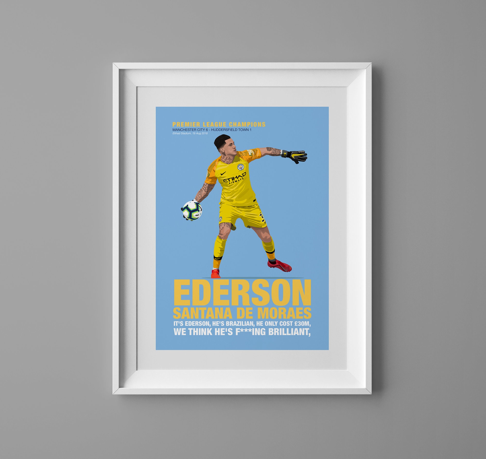 Ederson Man City poster print art